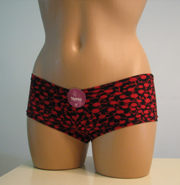 Black and red underwear.
