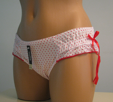 Red polka dot panties.