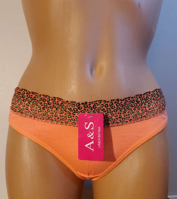 Cute leopard print trim on panty thong