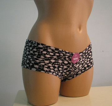 White and black boyshorts.